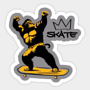 king skater gorilla Sticker